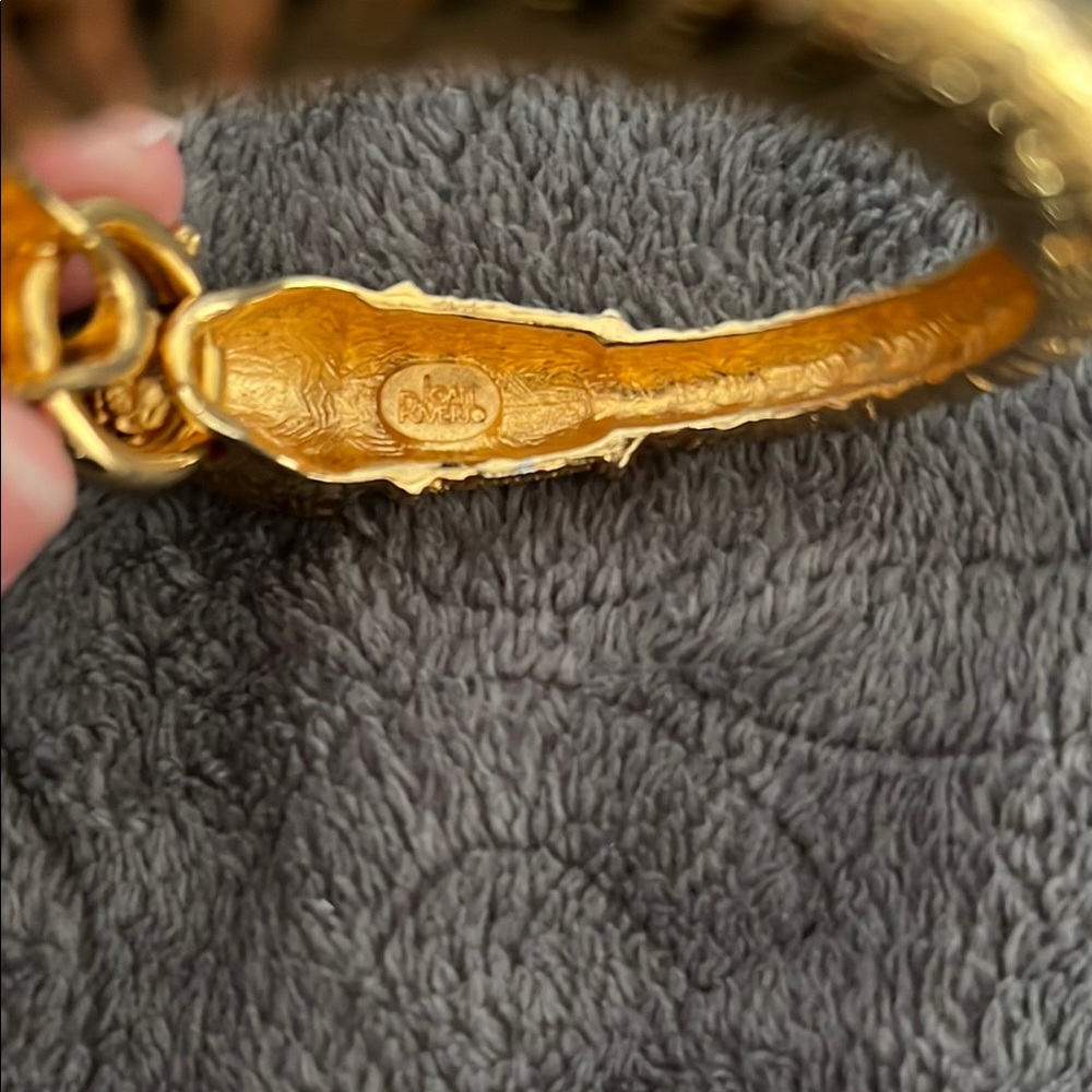 Vintage Joan Rivers Gold Panther Head Bracelet - Picture 5 of 5